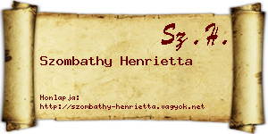 Szombathy Henrietta névjegykártya