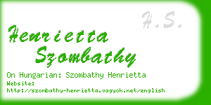 henrietta szombathy business card